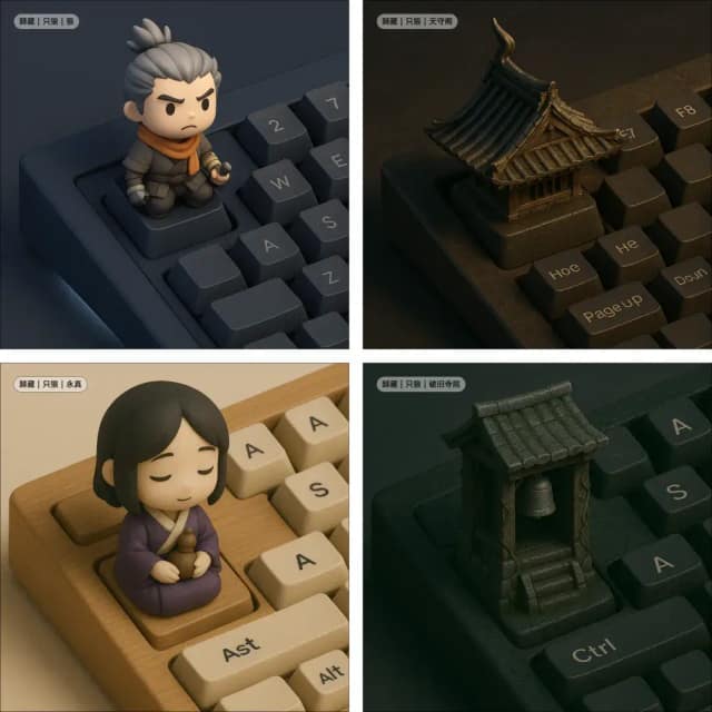 主题键帽 AI 提示词效果图