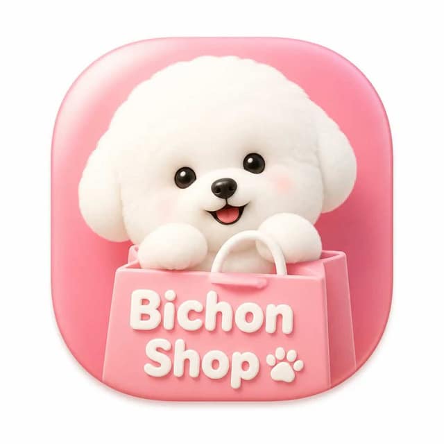 Bichon Shop 拟物 App 图标 AI 提示词效果图