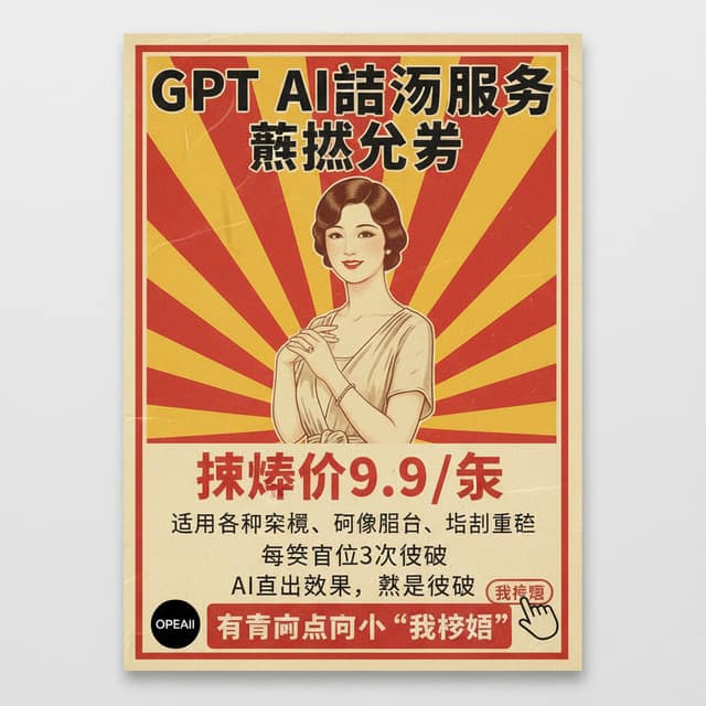 复古宣传海报 AI 提示词效果图