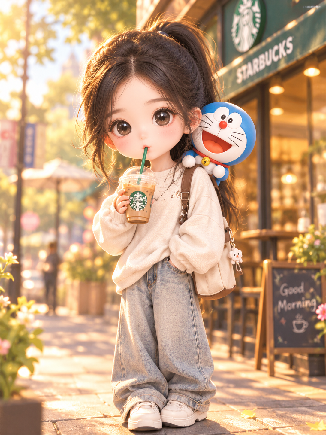 3D chibi 風格角色 AI 提示词效果图