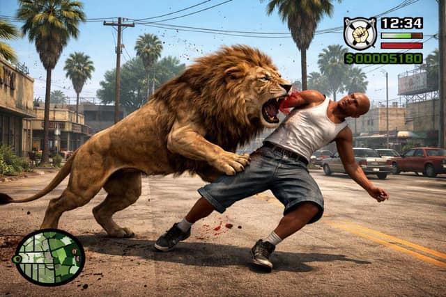 GTA 圣安地列斯游戏截图 AI 提示词效果图