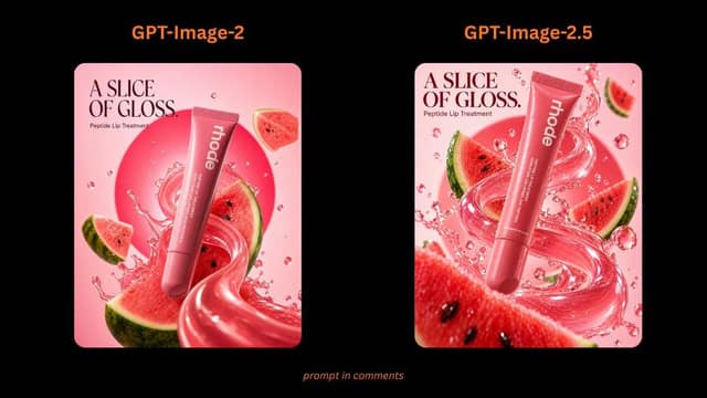 电商主图 - Rhode Lip Treatment 对比广告 AI 提示词效果图
