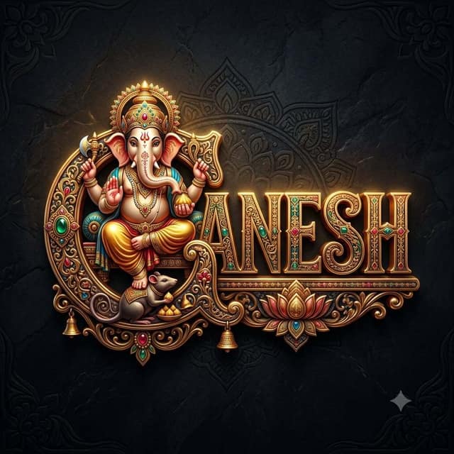 产品营销 - Ganesh Chaturthi 3D Logo AI 提示词效果图