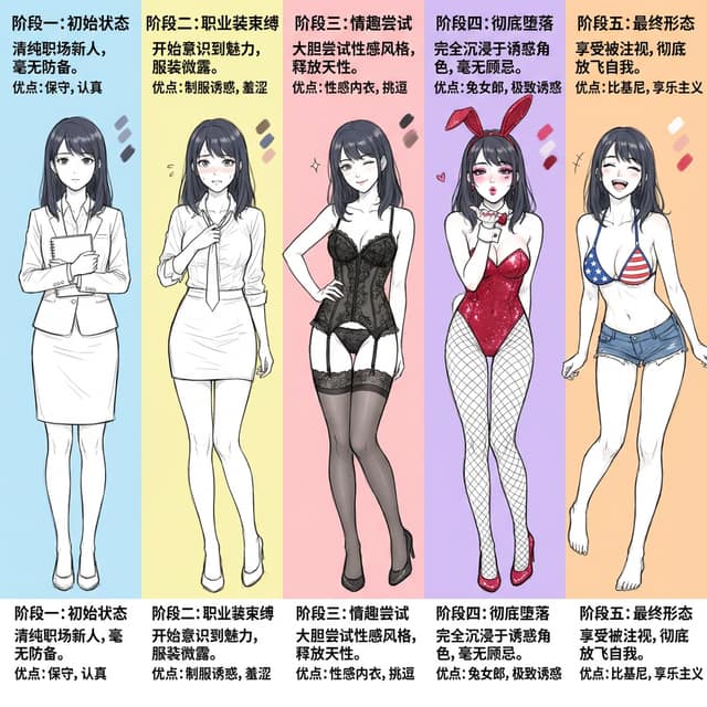 堕落过程 AI 提示词效果图