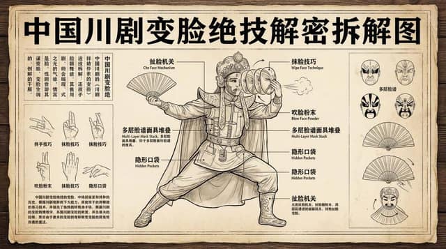 这这这，川剧的变脸绝技什么时候泄露的？ AI 提示词效果图