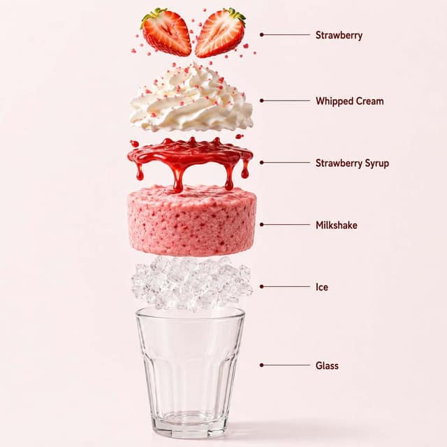 信息图 / 教育视觉图 - Milkshake 产品信息图 AI 提示词效果图