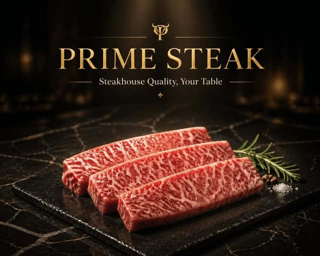 高端肉类海鲜品牌英雄图 AI 提示词效果图
