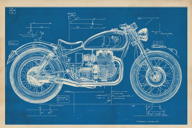 Blueprint schematic AI 提示词效果图