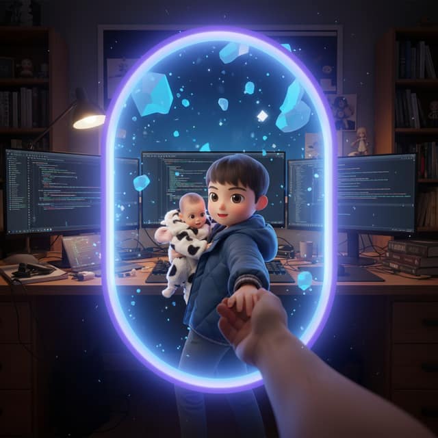 角色穿越传送门 AI 提示词效果图