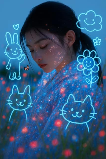 照片涂鸦玩法 AI 提示词效果图