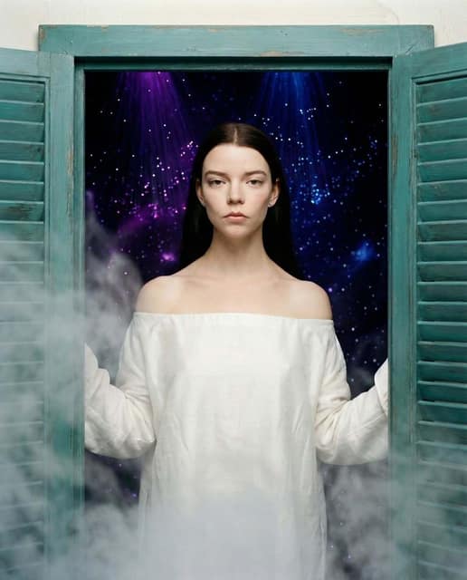社交媒体帖子 - Anya Taylor Joy Cosmic Threshold Prompt AI 提示词效果图