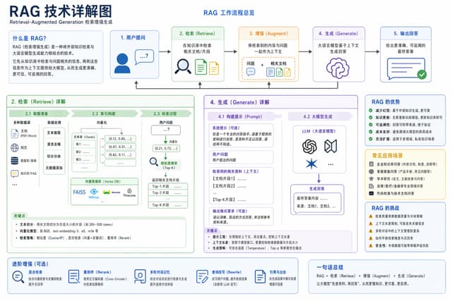 RAG 技术详解图 AI 提示词效果图