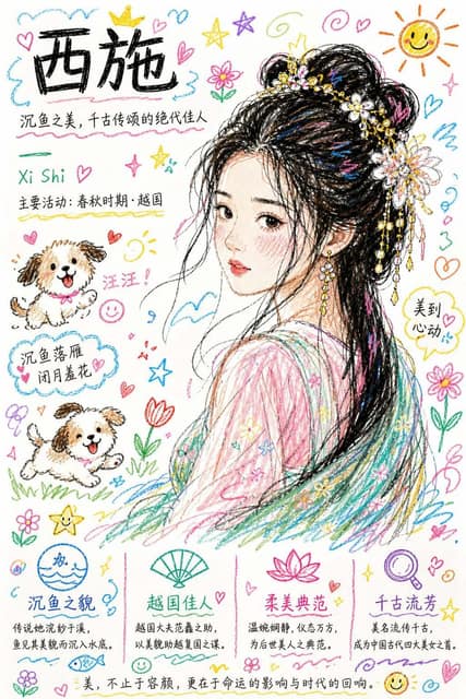 彩色潦草小狗线条风格重绘 AI 提示词效果图