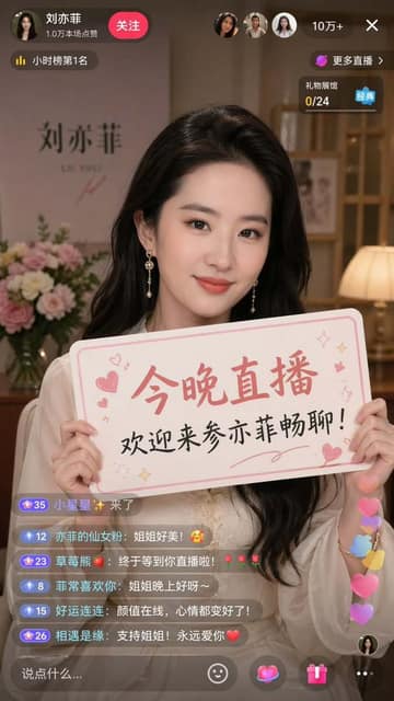 直播界面设计图 AI 提示词效果图