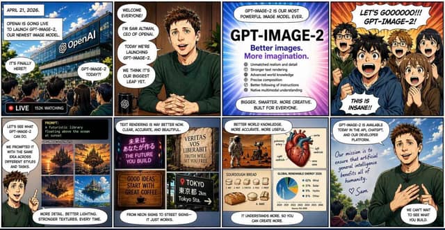 GPT Image 2 发布八格漫画 AI 提示词效果图