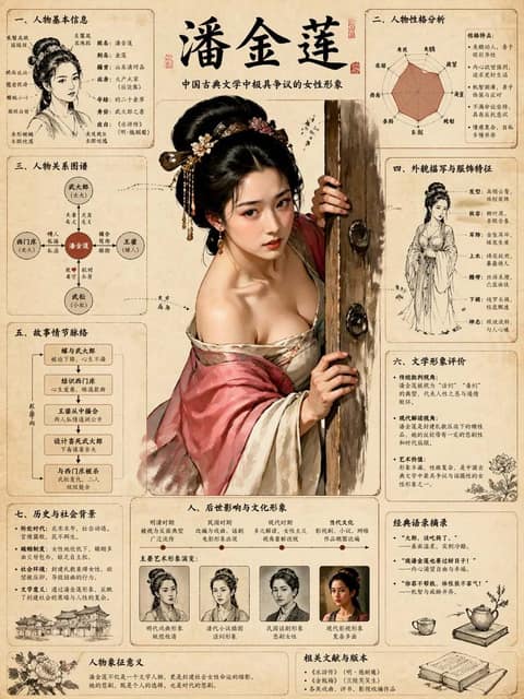 绘制金瓶梅知识图谱 AI 提示词效果图
