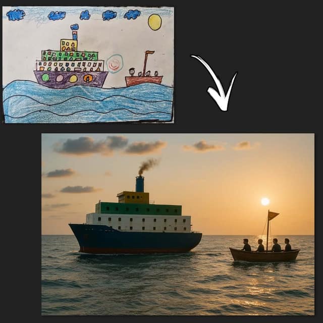 Turn drawings into stunning photographs AI 提示词效果图