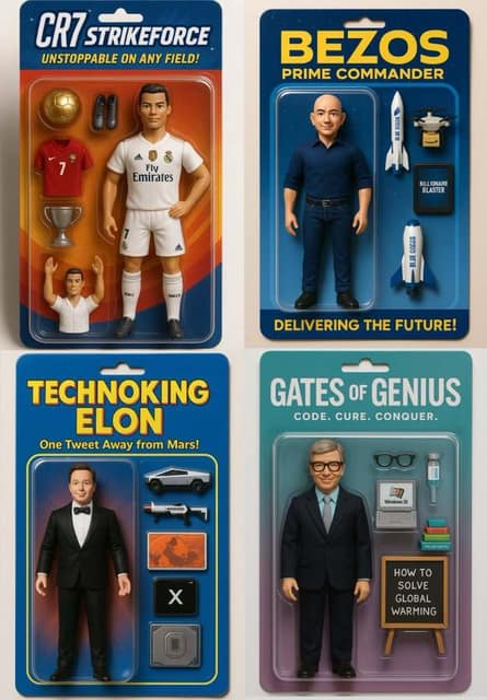 action figure AI 提示词效果图
