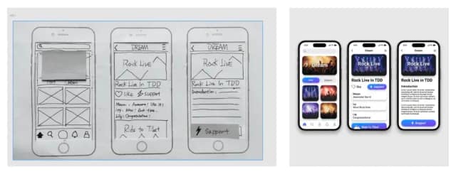 UI 手绘稿转高保真原型 AI 提示词效果图
