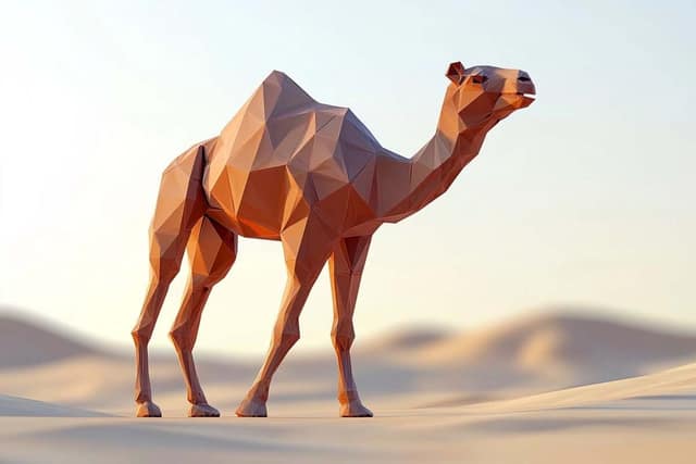 low poly AI 提示词效果图