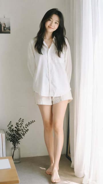 窗边日系胶片女孩 AI 提示词效果图