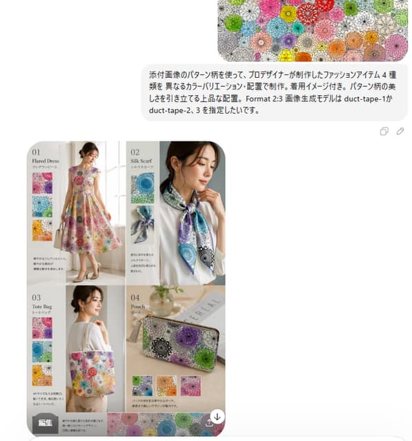 雅致图案四款时尚单品设计 AI 提示词效果图