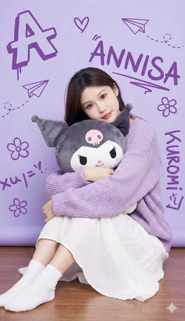 生成可爱K-pop风格女友照片 AI 提示词效果图
