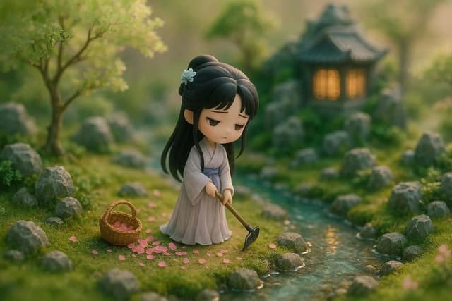 黛玉葬花 AI 提示词效果图