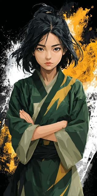 漫画 / 故事板 - 风格化武术动漫少女 AI 提示词效果图