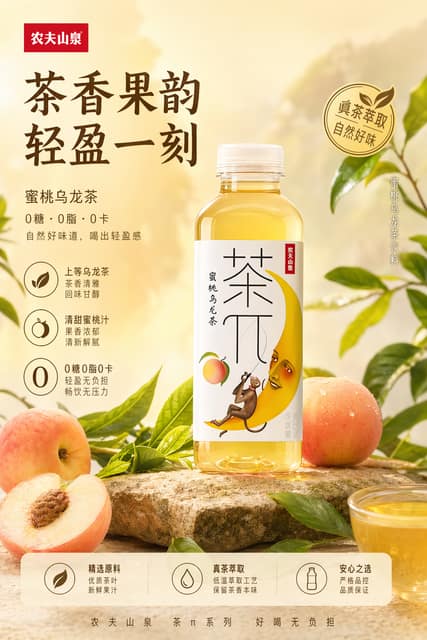 茶π产品宣传海报 AI 提示词效果图