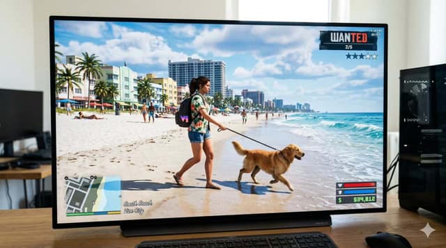 GTA 6 风格游戏画面 AI 提示词效果图