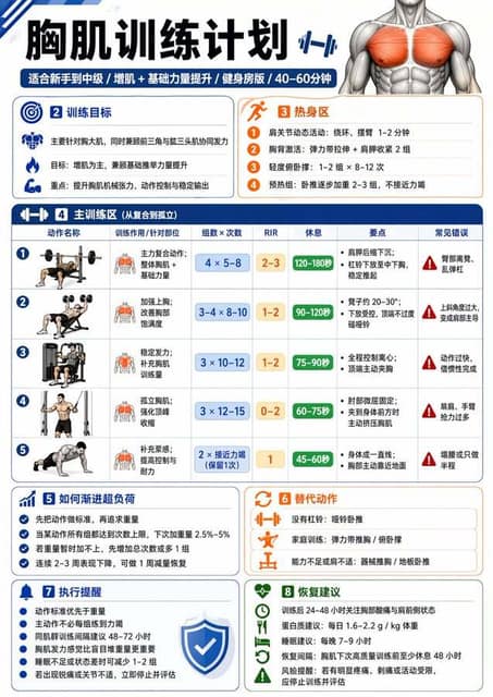一张中文健身信息图 AI 提示词效果图