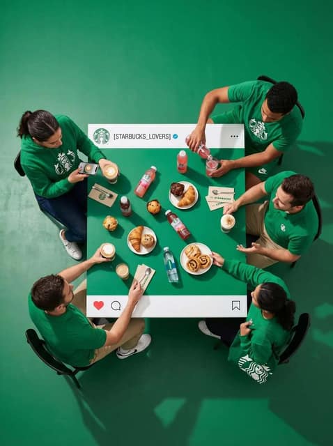 Instagram 餐桌俯拍创意 AI 提示词效果图