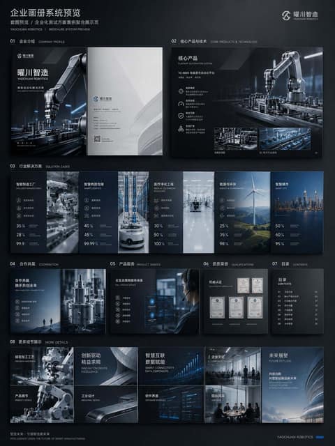 企业级商用画册视觉系统 AI 提示词效果图
