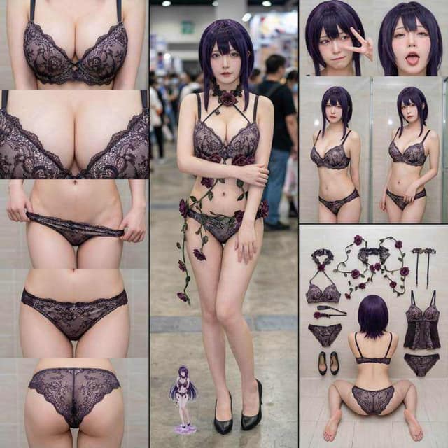 写实Cosplay角色设定图 AI 提示词效果图