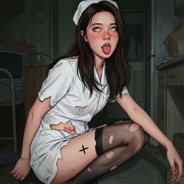 破烂护士服 AI 提示词效果图