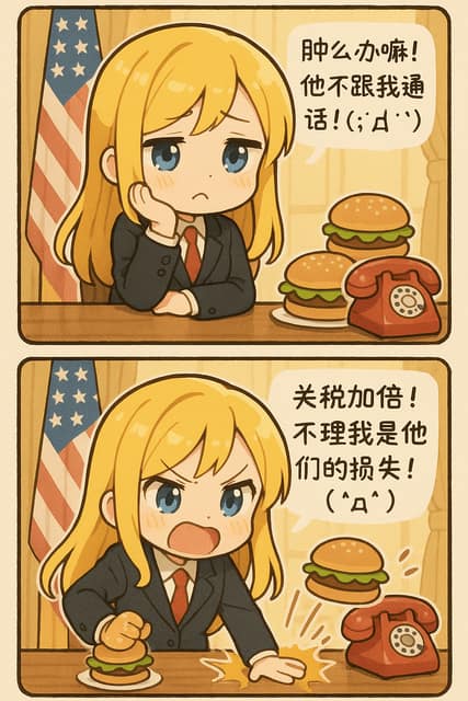日式双格漫画 AI 提示词效果图