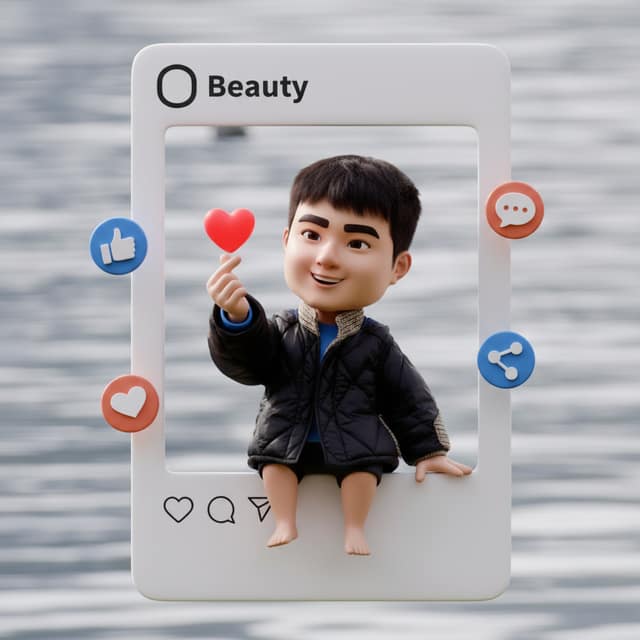 社交媒体相框融合 AI 提示词效果图